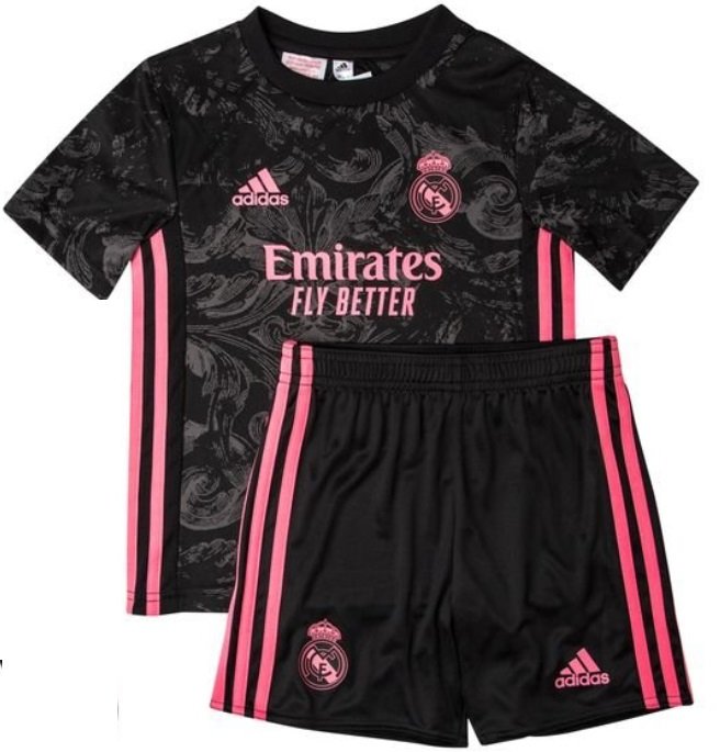 Kit infantil oficial Adidas Real Madrid 2020 2021 III Jogador